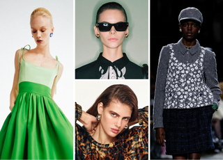 Button earring summer trend at Carolina Herrera, Valentino, Isabel Marant, and Chanel